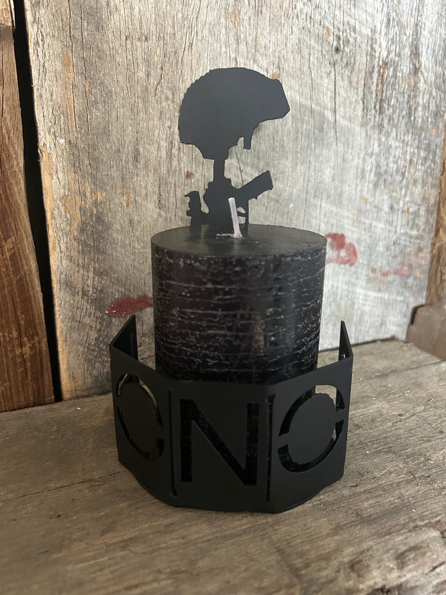 Soldiers Cross 4" Candle holder