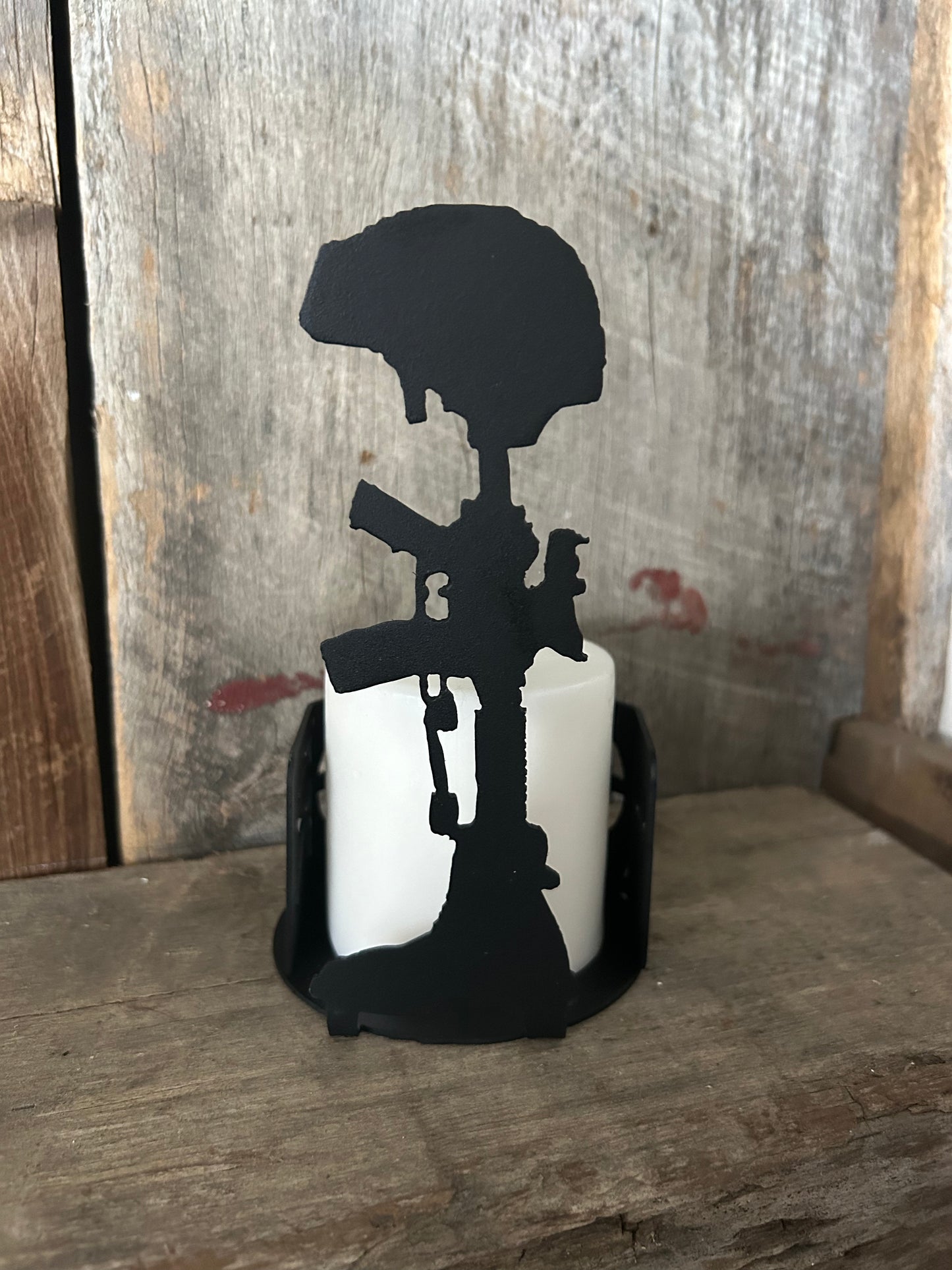 Soldiers Cross 4" Candle holder