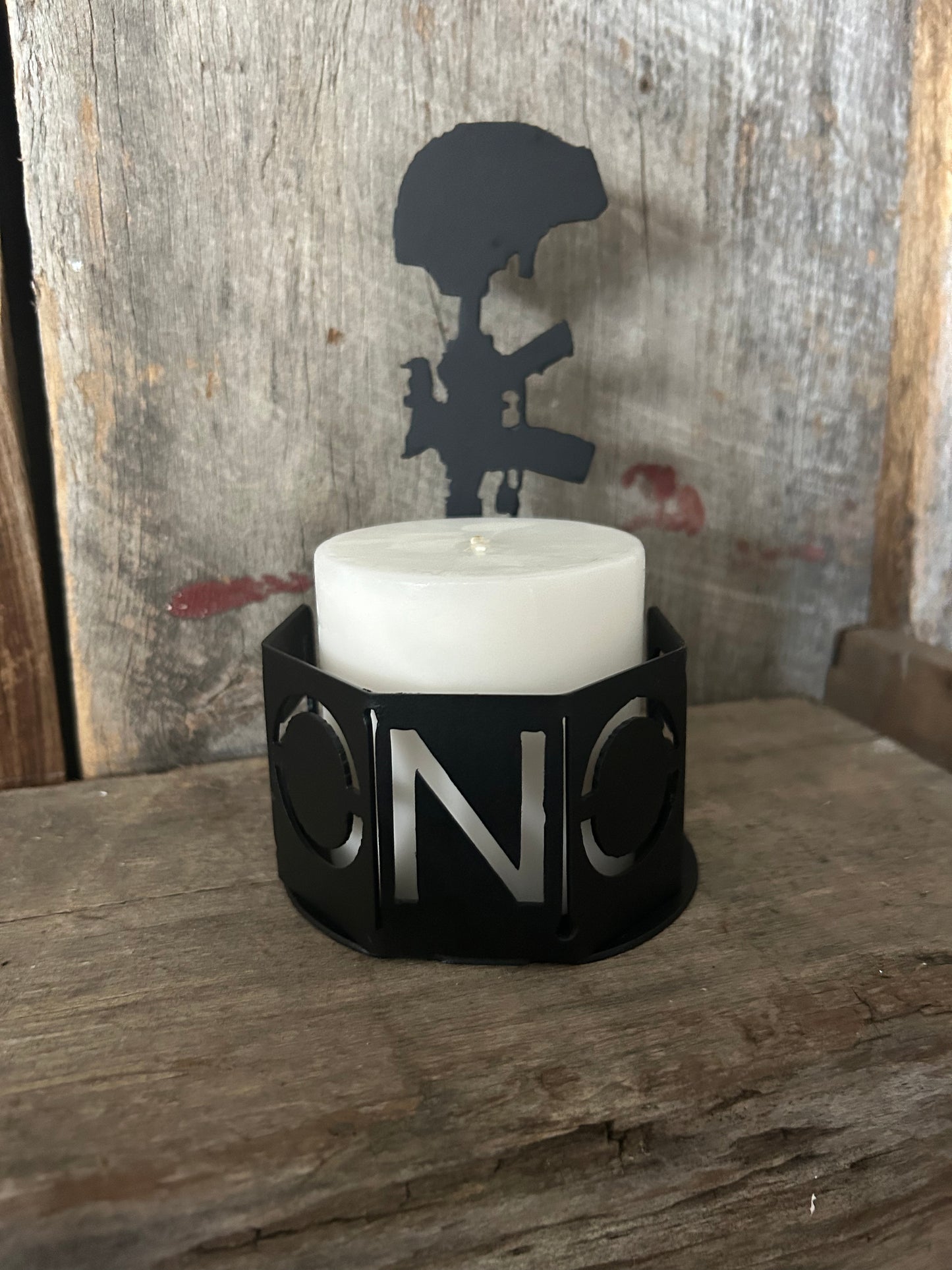 Soldiers Cross 4" Candle holder